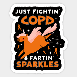 COPD funny unicorn farting sparkles Sticker